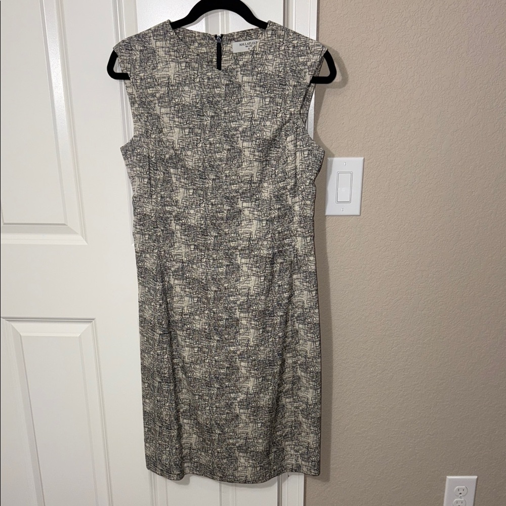 MM Lafleur Textured Black and Cream Midi Dress - Picture 4 of 10